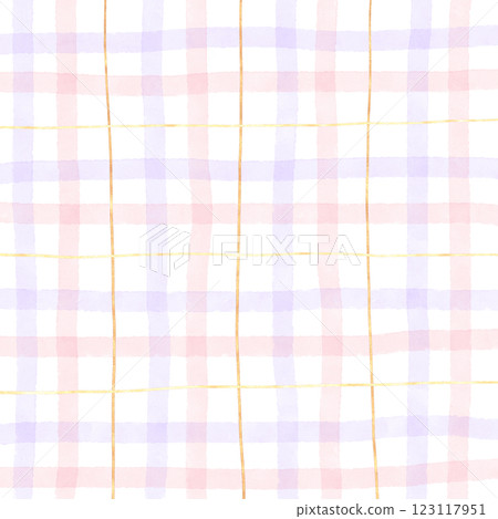 Gold Purple Pink Plaid Hand Drawn Background Pattern Overlay 123117951