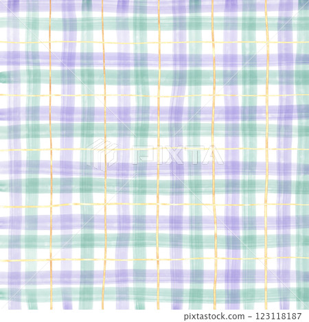 Gold Purple Green Plaid Hand Drawn Background Pattern Overlay 123118187