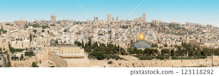 Old dome in Jerusalem old city panorama 123118292