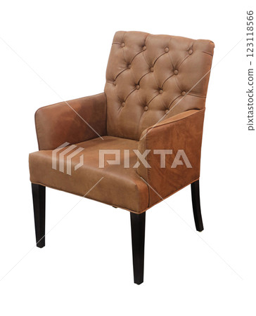 Retro brown leather chair Retro brown leather chair 123118566