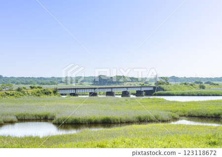 苫小牧市由拂津平原、由拂津川大橋 苫小牧市由拂津平原、由拂津川大橋 123118672