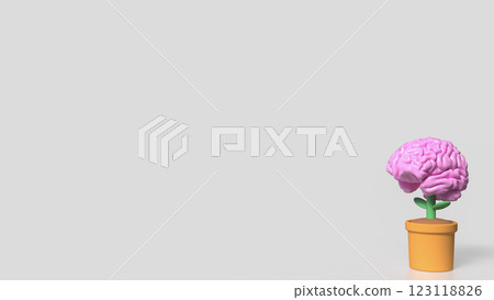 The Brain tree in plant for Business or idea concept  3d Rendering. 123118826
