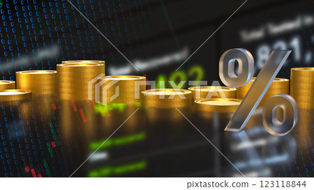 The percent for Tax or Business concept 3d Rendering. The percent for Tax or Business concept 3d Rendering. 123118844