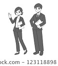 穿著西裝的男人和女人的全身 123118898