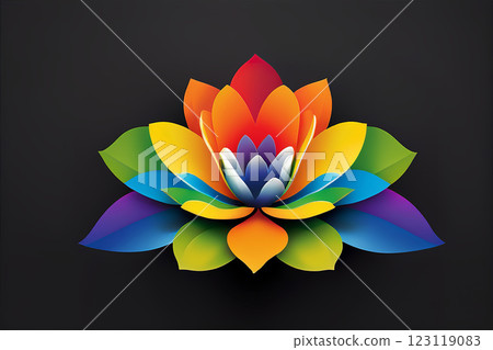 Rainbow colored flower illustration 123119083