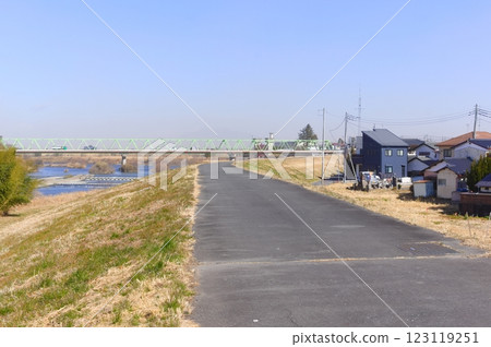 茨城縣常總市鬼怒川自行車道 2025 年 2 月 123119251