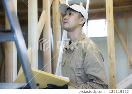 man working at construction site 123119362