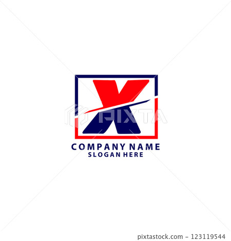 letter x logo graphic elegant and unique sliced 123119544