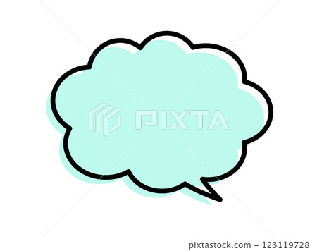 Cute cloud speech bubble with misregistration 123119728