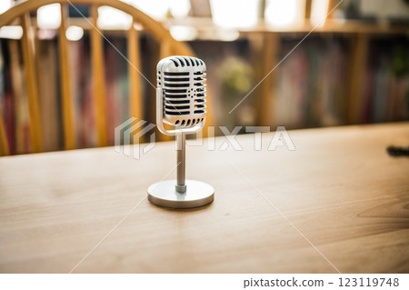 Microphone on desk 123119748