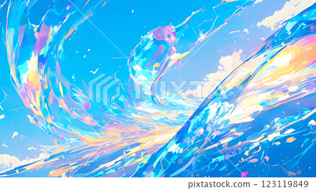 Rainbow colored sparkling splash illustration background 123119849