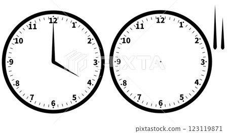 單色簡單圓形時鐘插畫範本設計與可自訂的指針 123119871