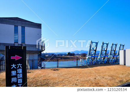 深谷市六石水渠附近的荒川幹流美景 123120534