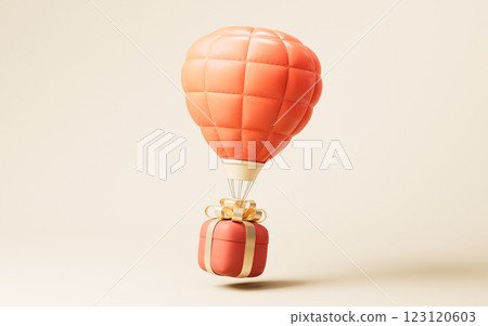 Inflatable hot air balloon with cartoon style, 3d 123120603