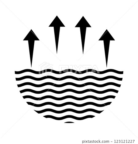 evaporating water icon vector 123121227