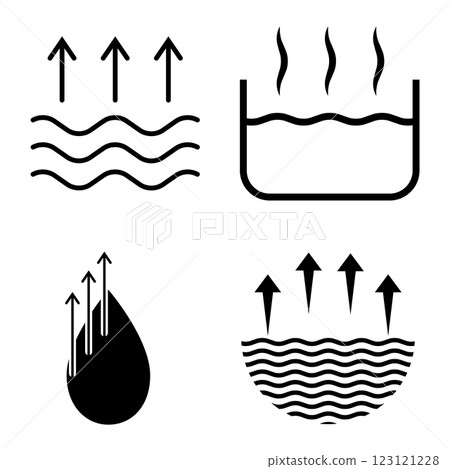 evaporating water icon vector 123121228