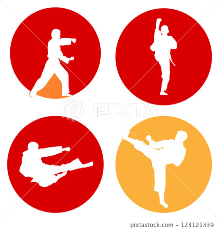 icon of man doing taekwondo kick 123121339
