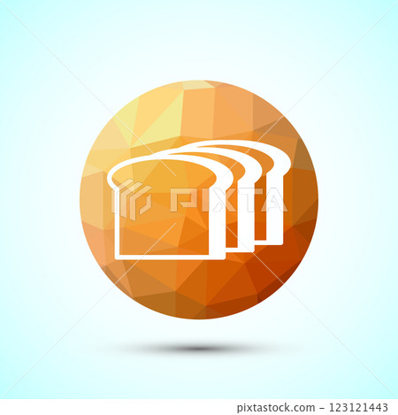 Bread icon design illustration, bakery icon, low poly style 123121443