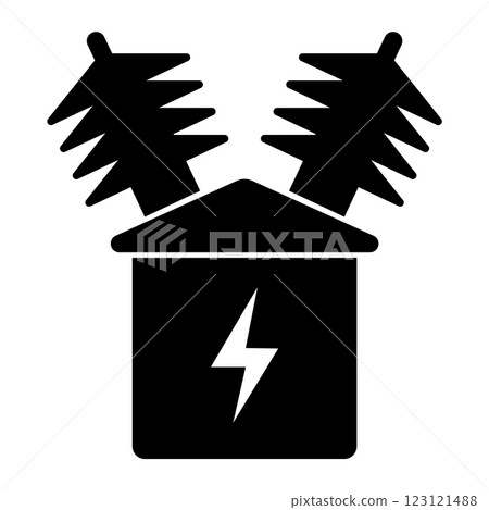 high voltage electrical transformer icon 123121488