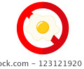 Eggs, no eggs, allergy information, simple illustration 123121920