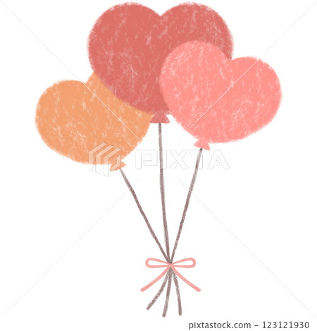 紅色、粉紅色、橘色、心型氣球 紅色、粉紅色、橘色、心型氣球 123121930