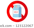 No milk used Allergy information Illustration Icon Milk allergy 123122067