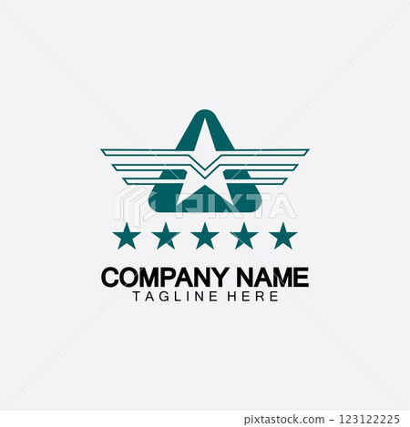 Star with wing logo icon vector illustration design template Star with wing logo icon vector illustration design template 123122225