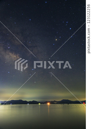 The summer Milky Way flows along the islands of the Seto Inland Sea The summer Milky Way flows along the islands of the Seto Inland Sea 123122256