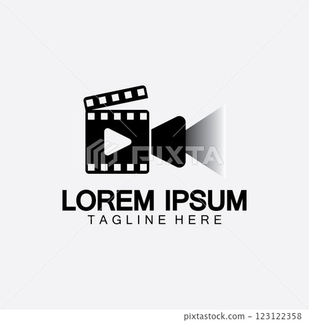 Play movie Video Camera& Film Strip Play Movie Cinema Entertainment Stock Vector icon logo design Play movie Video Camera& Film Strip Play Movie Cinema Entertainment Stock Vector icon logo design 123122358