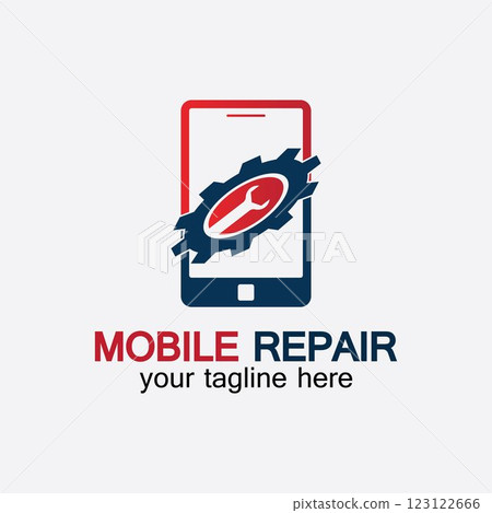 Mobile Phone Repair Logo.phone service logo, Rhone Repair, simple, concept, logo template - Vector 123122666