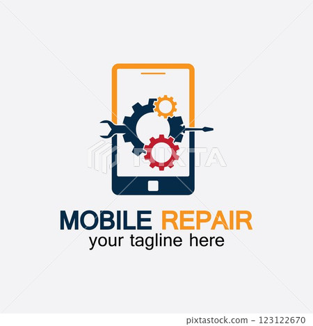Mobile Phone Repair Logo.phone service logo, Rhone Repair, simple, concept, logo template - Vector Mobile Phone Repair Logo.phone service logo, Rhone Repair, simple, concept, logo template - Vector 123122670