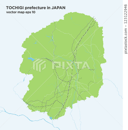 日本栃木縣簡單綠色路線圖 123122946