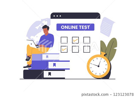 Illustration of online test concept 123123078