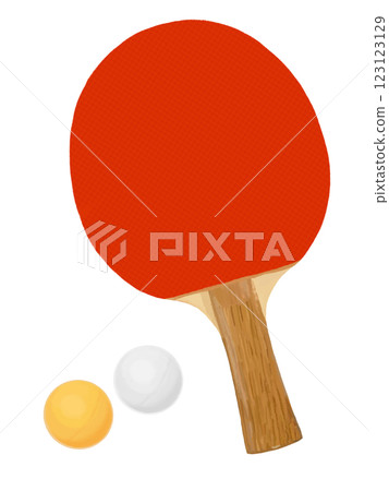Table tennis racket and ball (red) Table tennis racket and ball (red) 123123129