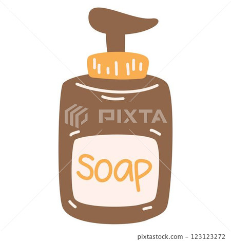 pump soap bottle hand drawn illustration pump soap bottle hand drawn illustration 123123272