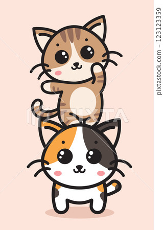Cute cat cartoon set illustration. anime cartoon Cute cat cartoon set illustration. anime cartoon 123123359