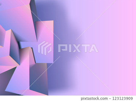 Abstract 3D background with mix of cubes. Geometric shapes intersecting in violet and pink y2k styled background 123123909