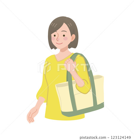A woman with a bag 123124149