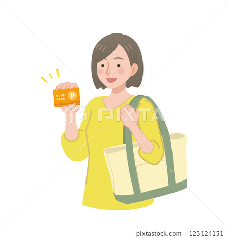 A woman showing a point card 123124151