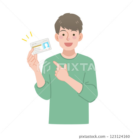 男子指著他的駕駛執照 123124160