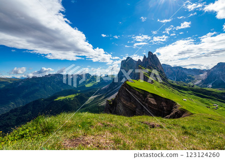 Seceda mountain in the Dolomites, South Tyrol, Italy, Europe Seceda mountain in the Dolomites, South Tyrol, Italy, Europe 123124260