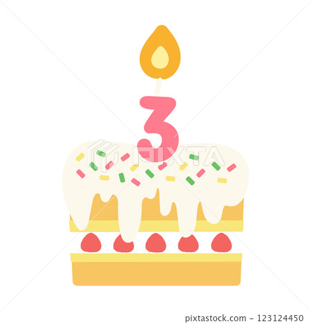 3歲 三週年 生日蛋糕 週年紀念蛋糕插畫 123124450