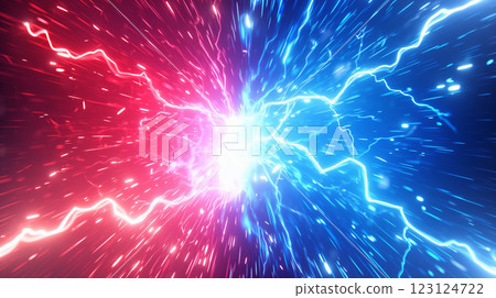 "Comparative red and blue energy background" 123124722