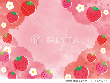 水彩草莓背景 123124763