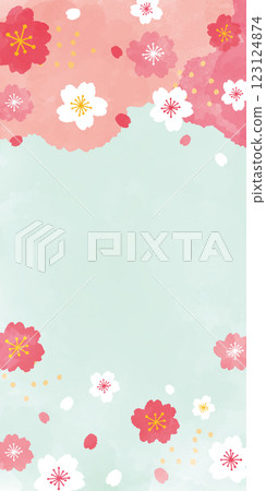 Watercolor cherry blossom background Watercolor cherry blossom background 123124874