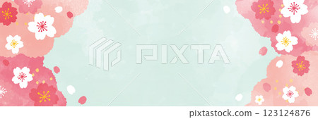 Watercolor cherry blossom background Watercolor cherry blossom background 123124876