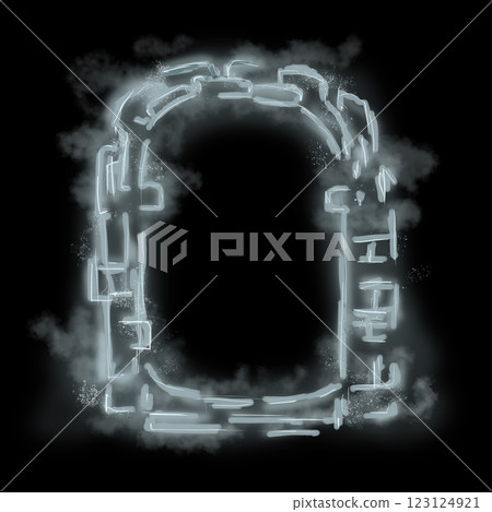 Frame Portal Illustration Neon with Flashes, Illustration Template for Web and Print Frame Portal Illustration Neon with Flashes, Illustration Template for Web and Print 123124921