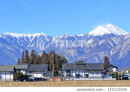 冬天安曇野和北阿爾卑斯山 冬天安曇野和北阿爾卑斯山 123125050