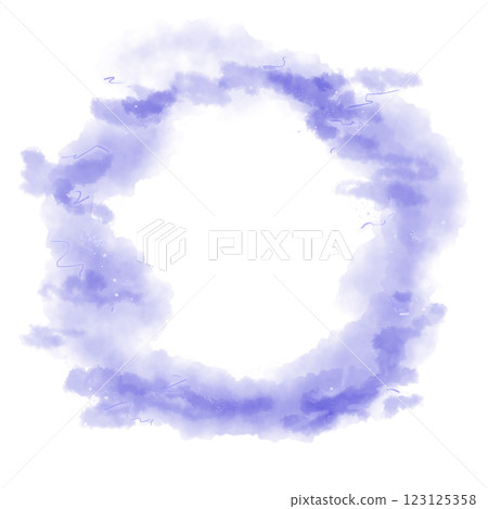 Portal Frame Blue Clouds with Lightning, Illustration Template for Web and Print 123125358