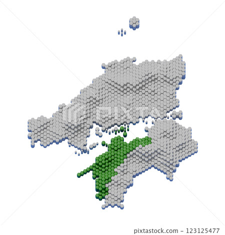 Honeycomb structure of Ehime Prefecture relief map 123125477